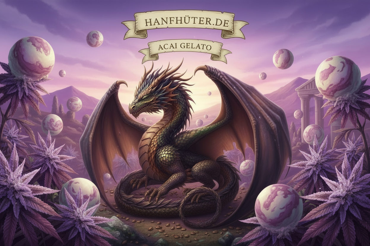 Hanfhüter.de - Acai Gelato mit ruhendem Drachen und Kugeln